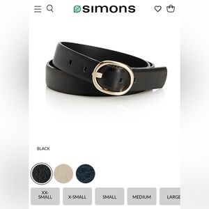 Genuine leather belt - black gold buckle